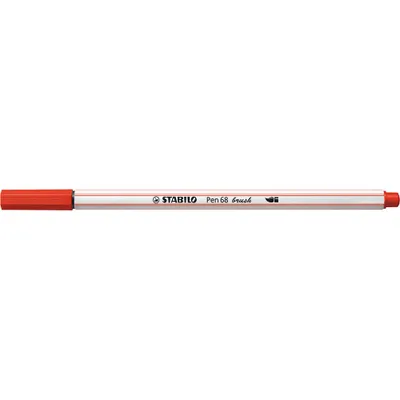 Image de Stylo feutre premium avec pointe pinceau pour une épaisseur de trait variable - STABILO Pen 68 brush - stylo individuel - rouge carmin