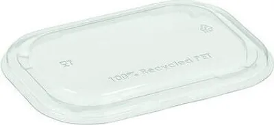 Produktbild von 100x Deckel transparent aus rPet für Pappschalen rechteckig 173x120mm