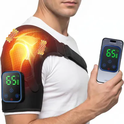 Produktbild von 3-in-1 elektrisches heizbares Schulter-Massagegerät mit 5000mAh Akku, APP-gesteuert, 3 Modi, 3-Stufen-Timer und 7 Wärmelevel,verstellbare Größe