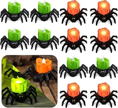 Produktbild von LED Kerzen - Kerzen-LED-Lichter für Halloween - batteriebetriebene Kerzen - 12 Stück vlamloos - LED-Kerzen für Halloween-Party.