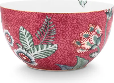 Produktbild von PIP STUDIO Flower Festival scallop Bowl dark pink 12 cm