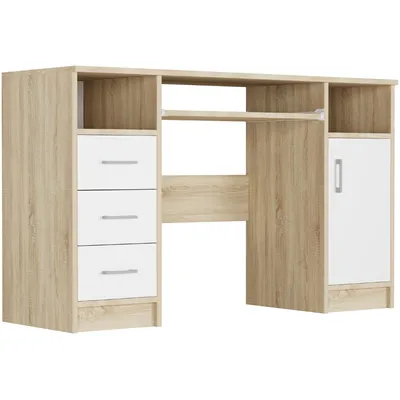 Obrázok produktu pre Počítačový písací stôl 120 cm so zásuvkami a skriňou FRAMIRE N-11, mix sonoma