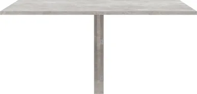 A gray table with a central pedestal leg, set against a white background.