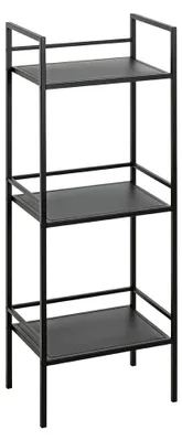 Regal 3 Böden Metall schwarz 35x95x25 cm modern