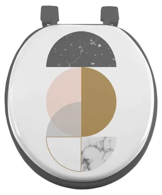 Image de Abattant WC Géométrique Effet Marbre 47 x 37 cm
