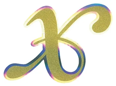 Produktbild von Aufkleber Monogramma Buchstabe X, Gold Metallescente