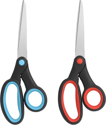 Imagen del producto de Tijeras para zurdos, 20 cm, acero inoxidable, con mango ergonómico, ideales para el uso escolar y doméstico
