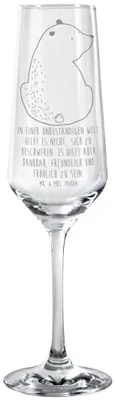 Produktbild von Mr. & Mrs. Panda Champagnerglas Bär Schulterblick - Transparent - Geschenk, Sektkelch, Trinkglas, Sektflöte, Glas, Sektglas, Selbstachtung, Weisheit, Bären, Bärenliebe
