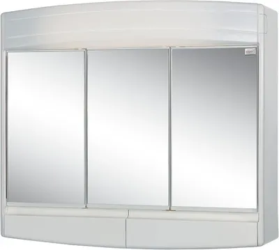 Productafbeelding van Sieper spiegelkast Topas Eco met LED-verlichting, 60 cm breed, witte kunststof spiegelkast inclusief stopcontact