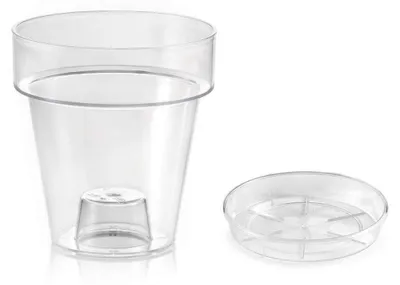 Immagine prodotto di Vaso trasparente per orchidee con sottovaso