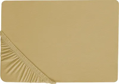 Obrázek produktu pro BELIANI Napínací prostěradlo olivově zelené 160 x 200 cm elastické okraje klasická postelová plachta textilie do ložnice