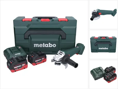 Zdjęcie produktu dla Akumulatorowa szlifierka kątowa Metabo W 18 7-125 18 V 125 mm + 2x akumulator 5,5 Ah + ładowarka + metaBOX