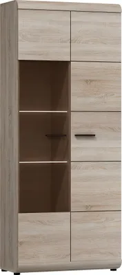 Produktbild von Furniture24 Vitrine LINK, Standvitrine, Wohnzimmerschrank, Vitrinenschrank mit 2 Türen Ohne Beleuchtung