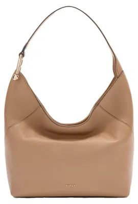 Produktbild von Damenhandtasche, Umhängetasche, Modell Novara, aus echtem Leder, "Dollaro"-Ausführung, hergestellt in Italien, Farbe: Schwarz