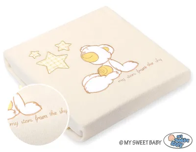 Immagine prodotto di Coperta in pile per neonati - Carlo - Orsacchiotto con stelle, crema