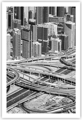 Produktbild von Poster - Poster ohne Rahmen - Stadt Wolkenkratzer Autobahn - 61x91,5 cm - Wand Bild - Wanddeko - Wandbilder - Kunstposter - Wandposter - Bilder - Kunstdruck - Wanddekoration - Wandbild P2XPA61x91-5065