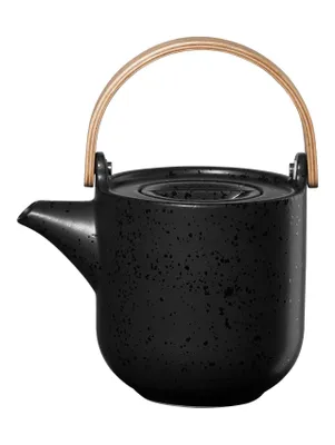 Produktbild von ASA Selection coppatea Teekanne mit Holzgriff kuro, Kanne, Porzellan, Schwarz matt, 600 ml, 19371190
