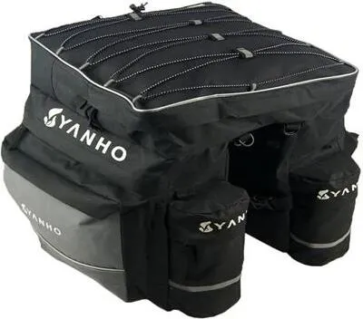 Produktbild von Fahrrad Doppel Satteltasche Gepäckträgertasche Fahrradtasche 60L Reflektorstreifen