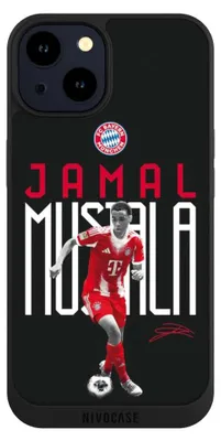 Produktbild von NIVOCASE Handyhülle für Apple iPhone 14  Hülle NIVOpure Case Schwarz FC Bayern München Offizielles Lizenzprodukt Jamal Musiala