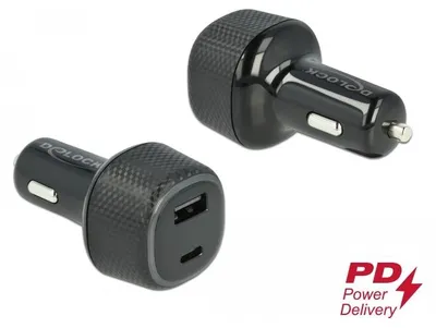 Productafbeelding van Delock autoladeradapter met USB Type-C PD 3.0 en USB Type-A, 63W