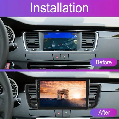 Imagen del producto de Reproductor multimedia para automóvil Android con sistema de navegación, pantalla IPS de 9 pulgadas y resolución 1280P, y compatibilidad con CarPlay inalámbrico