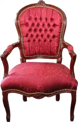 Produktbild von Casa Padrino Barock Salon Stuhl Bordeaux Rot Muster / Braun Mod2 - Stühle Möbel