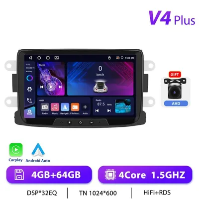 Image de Autoradio Android - Écran tactile 2-DIN de 17,8 cm - Pour Renault Duster - Android 13 - 4 Go de RAM, 64 Go de ROM - MTK 1,5 GHz - 1024×600 - 4-64G 1,5 GHz
