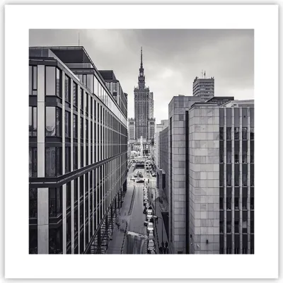 Produktbild von Poster - Poster ohne Rahmen - Warschau Palast Kultur - 40x40 cm - Wand Bild - Wanddeko - Wandbilder - Kunstposter - Wandposter - Bilder - Kunstdruck - Wanddekoration - Wandbild - P2XAC40x40-4382