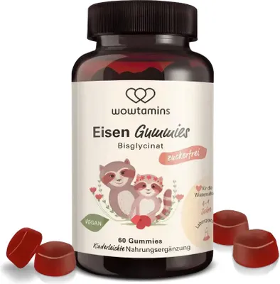 Produktbild von wowtamins Eisen Gummies (zuckerfrei)