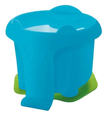 Produktbild von Pelikan blaue Elefanten-Wasserbox + fünfteiliges Pinselset + blaue Malschürze