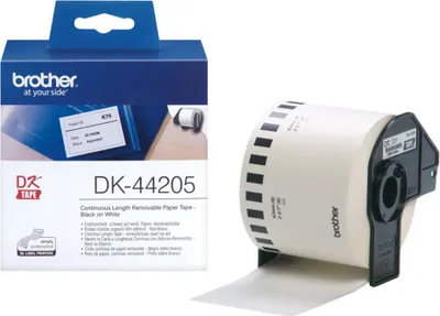 Image de Etiquettes pour imprimante Brother DK-44205 62 mm x 30,48 m noir/blanc (3 pièces)