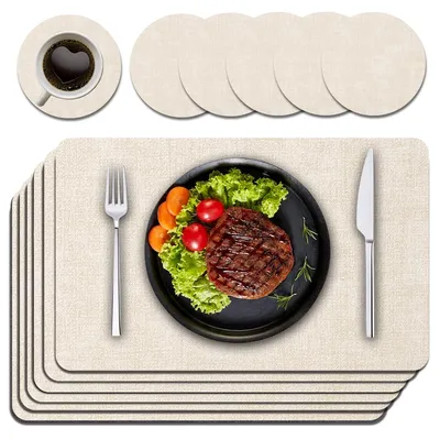 Platzdeckchen-Set, 6er, abwaschbar, rutschfest, hitzebeständig, 43x30 cm