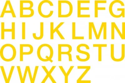Produktbild von Dreifke® Magnetische Stanzbuchstaben A-Z, gelb, Magnetfolie, Schrifthöhe 100 ...