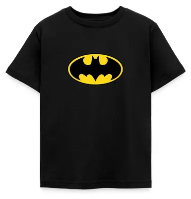 Produktbild von Spreadshirt DC Comics Batman Original Logo Kinder T-Shirt, 122/128 (7-8 Jahre), Schwarz
