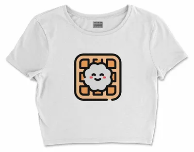Immagine prodotto di Bona Basics, T-shirt crop basic stampato, donna, 100% cotone, bianco, casual