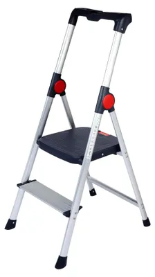 Produktbild von Aluminium-Klapptrittleiter mit 2 Stufen, belastbar bis 150 kg