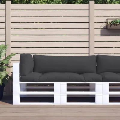 Produktbild von (Robust Möbel)Gartenbankauflage - CLORIS - Palettenkissen 3-tlg. - modernes Design - Sitzkissen/Polsterauflage - Schwarz Stoff DE639858 - Gartenmöbelauflagen