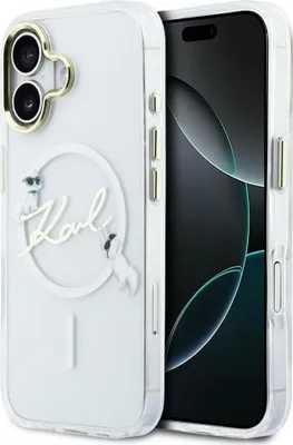 Obrázek produktu pro Pouzdro Karl Lagerfeld Iml Choupettes Karl  Script Logo Magsafe pro iPhone 17 Průhledné