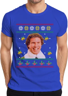 Produktbild von Buddy der Weihnachtself - Ugly Christmas Sweater Weihnachten Herren T-Shirt, Blau, XXL