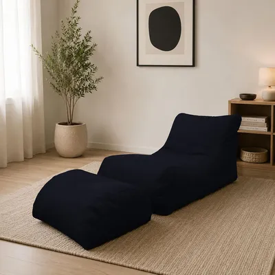 Immagine prodotto di Talamo Italia Pouf Alton 80x120x60h cm Nero, Nero Forma Sacco  Italy