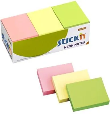 Obrázok produktu pre Lepiaca podložka, zmes neónových farieb, 38 x 51 mm, 12x 100 listov, STICK N 21131