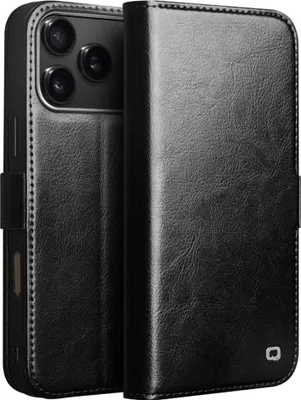 Produktbild von iPhone 17 Pro Hülle - QIALINO Genuine Leather Klapphülle - Echtes Leder - Schwarz
