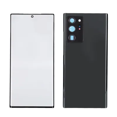 Imagen del producto de Juego de cubiertas de vidrio traseras, juego de cubiertas de vidrio traseras para teléfono, reemplazo de cristal de lente frontal, reemplazo de cristal frontal y trasero para Note 20 Ultra 5G, reemplazo de cristal frontal y trasero para Samsung, juego de cubiertas de vidrio traseras para Note 20 Ultra 5G