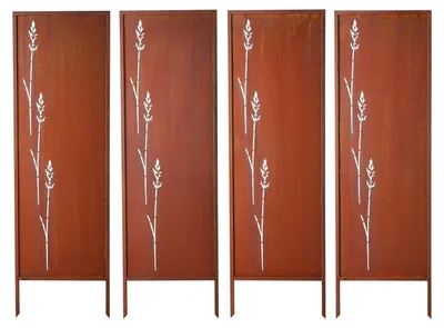 Produktbild von VEVOR Paravent 50x160 cm 4er-Pack, Raumteiler, Trennwand mit Erdspießen & Kohlenstoffstahlplatte, Sichtschutz, Raumtrenner, Dekorative Sichtschutzwand für Garten, Terrasse, Hof, Balkon