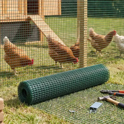 Produktbild von 1m x 25m Grün Volierendraht Maschendrahtzaun Maschendraht Drahtzaun Drahtgitter verzinkt Maschengröße 12x12mm Kaninchendraht Hühnerdraht