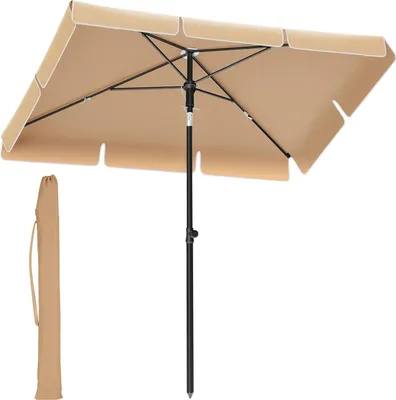 Produktbild von Sonnenschirm - Strandsonnenschirm - Gartenschirm - Balkonschirm - Terrassenschirm - Sonnenschutzschirm - Regenschirm - Strandsonnenschirm - Marktschirm - Grau - 2 x 1,25 m