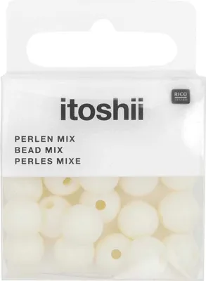 Produktbild von 24 Runde Perlen 10 mm - gebrochenes Weiß