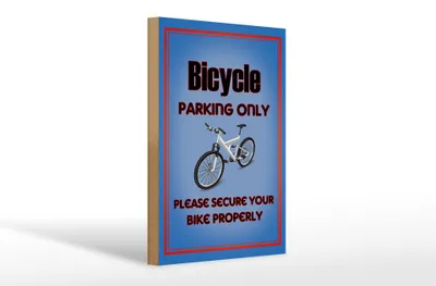 Produktbild von Holzschild Parken 20x30cm Fahrrad Bicycle parking only