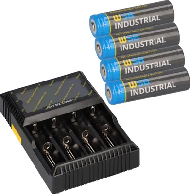 Obrázek produktu pro SET Nitecore D4 + 4x 14500 AA Solar Akku LiFePO4 3,2V 600mAh