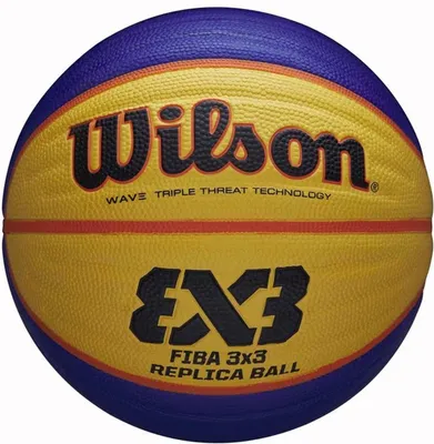 Image de Basketball Wilson Replica FIBA 3x3 Bleu/Jaune/Orange Streetball Taille 6 Unisexe NOUVEAU